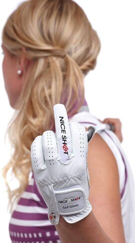 Nice Shot "The Bird Cabretta Leather Golf Glove Women's White | Premium & Genuine AAA Cabretta Leather in Saudi Arabia