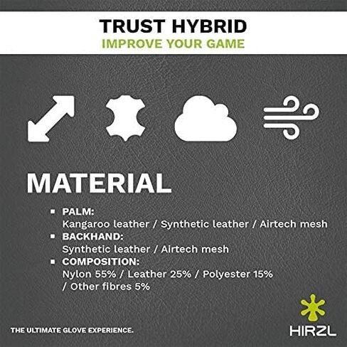 قفازات HIRZL Trust Hybrid للجولف - قفاز جولف للرجال مناسب لجميع الأحوال الجوية (أبيض/أسود) | نايلون، جلد الكنغر، بوليستر | قبضة نهائية (رطبة أو جافة)، ملاءمة مريحة، مسامية، خالية من العرق، طارد للماء in Kuwait