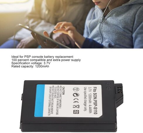 ASHATA 1200 مللي أمبير 3.7 فولت بطارية ليثيوم أيون بديلة لـ 3000 2000 2001 2006 3001، لبطارية بديلة لوحدة التحكم في الألعاب PSP S110، رفيعة ومحمولة in Saudi Arabia