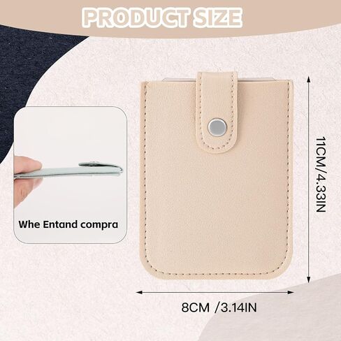 Lusofie Leather Card Organizer Slim Minimalist Wallet, 4Pcs Personalized Pull-out Card Holder Snap Closure with 6 Card Slots for Women Men in Saudi Arabia