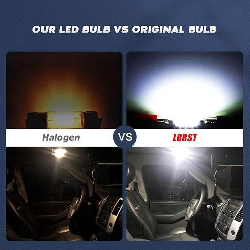 LBRST DE3175 لمبة LED 31 مم لمبة LED اكليل 6000K 12V شرائح بيضاء فائقة السطوع CANBUS 6SMD، لمبة LED DE3022، لمبة LED DE3021، لمبة LED 6428 لخريطة القبة الداخلية لأضواء شحن صندوق السيارة، حزمة من 4 in Kuwait