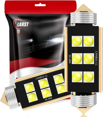 LBRST DE3175 لمبة LED 31 مم لمبة LED اكليل 6000K 12V شرائح بيضاء فائقة السطوع CANBUS 6SMD، لمبة LED DE3022، لمبة LED DE3021، لمبة LED 6428 لخريطة القبة الداخلية لأضواء شحن صندوق السيارة، حزمة من 4 in Kuwait
