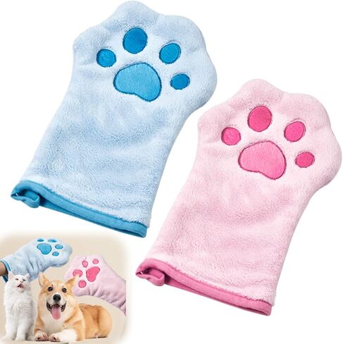 Grooming Towel for Drying Pets – Ultra Absorbent Dog Towel with Embroidered Microfiber Design, Ideal for Small Dogs and Cats, Machine Washable in Saudi Arabia