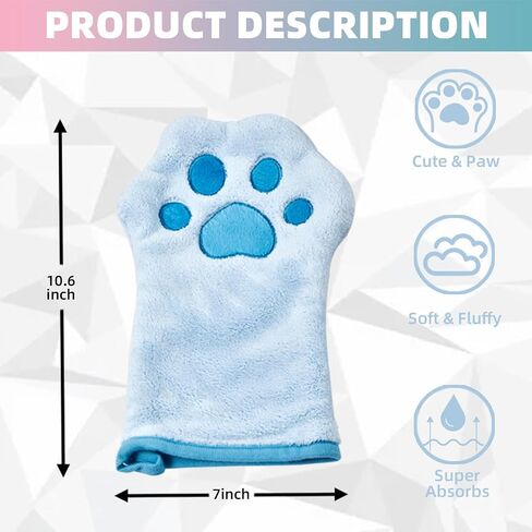 Grooming Towel for Drying Pets – Ultra Absorbent Dog Towel with Embroidered Microfiber Design, Ideal for Small Dogs and Cats, Machine Washable in Saudi Arabia