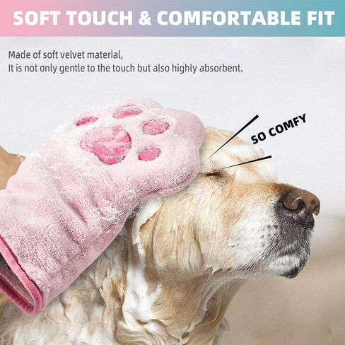 Grooming Towel for Drying Pets – Ultra Absorbent Dog Towel with Embroidered Microfiber Design, Ideal for Small Dogs and Cats, Machine Washable in Saudi Arabia
