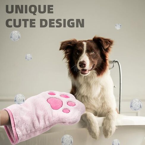 Grooming Towel for Drying Pets – Ultra Absorbent Dog Towel with Embroidered Microfiber Design, Ideal for Small Dogs and Cats, Machine Washable in Saudi Arabia