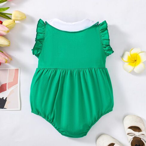 ZFZDRen Baby Ruffle Collar Bodysuit Infant Girl Sleeveless Romper Summer Jumpsuit in Saudi Arabia