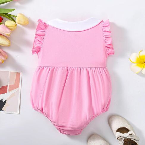 ZFZDRen Baby Ruffle Collar Bodysuit Infant Girl Sleeveless Romper Summer Jumpsuit in Saudi Arabia