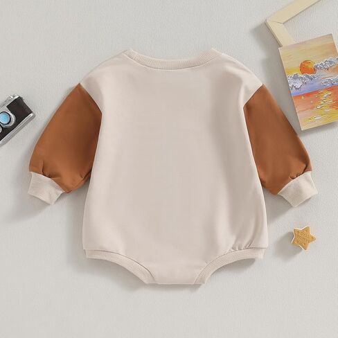 jxxiatang Baby Boy Girl Sweatshirt Rompers Football Letter Print Long Sleeve Bodysuit Newborn Infant Cute Fall Clothes in Saudi Arabia