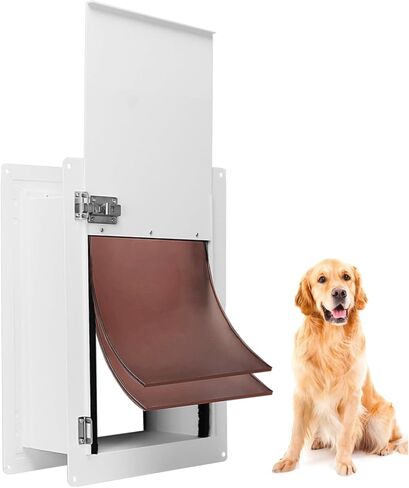 باب الكلب Sidasu للجدار قابل للتعديل وعمق باب الحيوانات الأليفة للجدار مع قفل ألومنيوم آمن، باب الكلب مناسب للجدران الداخلية والخارجية، متوسط ​​(الحيوانات الأليفة حتى 40 رطل) in Kuwait
