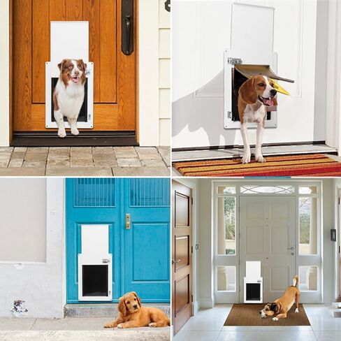 باب الكلب Sidasu للجدار قابل للتعديل وعمق باب الحيوانات الأليفة للجدار مع قفل ألومنيوم آمن، باب الكلب مناسب للجدران الداخلية والخارجية، متوسط ​​(الحيوانات الأليفة حتى 40 رطل) in Kuwait