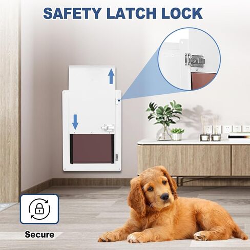 باب الكلب Sidasu للجدار قابل للتعديل وعمق باب الحيوانات الأليفة للجدار مع قفل ألومنيوم آمن، باب الكلب مناسب للجدران الداخلية والخارجية، متوسط ​​(الحيوانات الأليفة حتى 40 رطل) in Kuwait