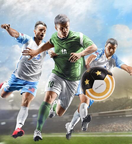 Barocity Golden US Flag Soccer Ball - Premium Official Match Ball with Gold Stars Artwork, Durable Sport Boys and Girls Gold Soccer Ball for Indoor, Outdoor, Training, and Practice Games in Saudi Arabia