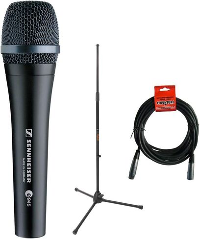 Sennheiser e945 Supercardioid Dynamic Handheld Vocal Microphone with Tripod Microphone Stand & 20' XLR Cable in Saudi Arabia