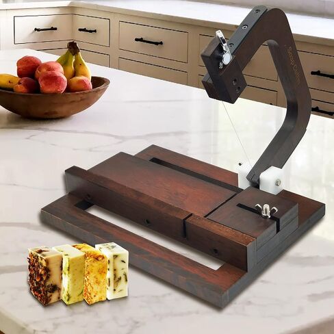 قاطع الصابون الخشبي من مونتيكس، أداة تقطيع الأسلاك مع مقياس الحجم لشموع زبدة الجبن المصنوعة يدويًا من الصابون (البلوط) in Kuwait