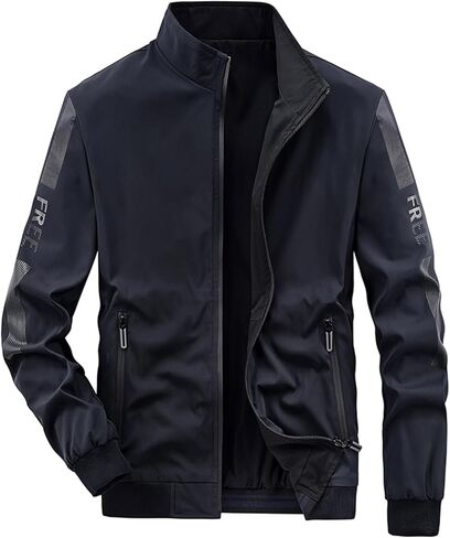 URBANFIND Men's Windbreaker Casual Lightweight Jacket Fashion Two-in-One Reversible Coat in Saudi Arabia