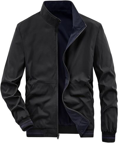 URBANFIND Men's Windbreaker Casual Lightweight Jacket Fashion Two-in-One Reversible Coat in Saudi Arabia
