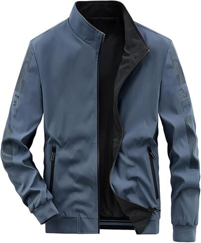 URBANFIND Men's Windbreaker Casual Lightweight Jacket Fashion Two-in-One Reversible Coat in Saudi Arabia