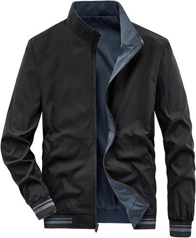 URBANFIND Men's Windbreaker Casual Lightweight Jacket Fashion Two-in-One Reversible Coat in Saudi Arabia