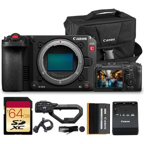 كاميرا سينما كانون EOS C50 كاملة الإطار (Canon RF) | كاميرا إنتاج بدقة 4K مع ميزات التركيز البؤري التلقائي السريع وسير العمل الاحترافي | للأفلام الوثائقية والإحترافية (7034C002) + بطاقة ذاكرة سعة 64 جيجابايت + حقيبة Canon 200ES in Kuwait