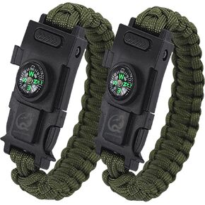 Paracord Survival Bracelet, Outdoor Emergency Wristband with Survival Whistle, Compass, Thermornter, Fire Starter, Life line, Fishing tools, Perfect for Camping, Hiking, Fishing in Saudi Arabia