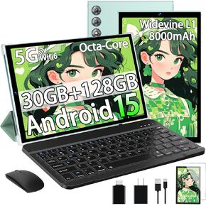 2025 تم ترقية Android 15 Tablet 10.1 بوصة أوكتورا لأجهزة أوكتورا مع الماوس لوحة المفاتيح ، 22 جيجابايت+128 جيجابايت+1 تيرابايت ، بطارية كبيرة 8000 مللي أمبير ، و 1280 × 800 شاشة لمس in Kuwait