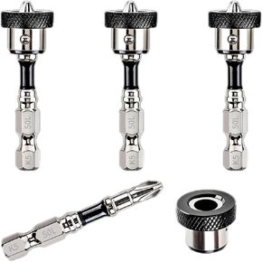 KEWAYO 4pcs Drywall Screw Setter, Magnetic Positioning Screwdriver Bits K5 Bits, 1/4" Hex Shank Drywall Screw Bit, Plasterboard Screws Locating Batch Head Drilling Tools, 50mm in Kuwait