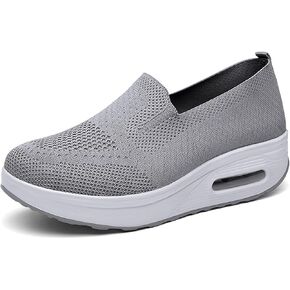 Women's Nursing Shoes Air Cushion Knit Shoes Wedge Sneaker Walking Shoes Platform Wedge Sneaker in Saudi Arabia