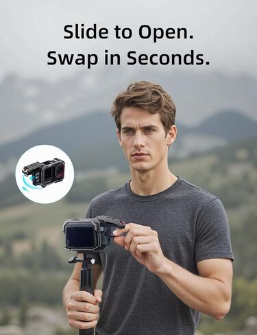 قفص كاميرا من الألومنيوم من llano لجهاز Insta360 Ace Pro 2/Ace Pro/Ace، إطار واقي خفيف الوزن 60 جرام مع حذاء بارد وحامل 1/4 بوصة، وصول سريع للبطارية، حافظة وملحقات Insta360 Ace Pro 2 in Kuwait