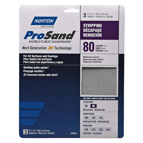 Norton Prosand 9" X 11" Sanding Sheets 80G 3 Piece in Saudi Arabia