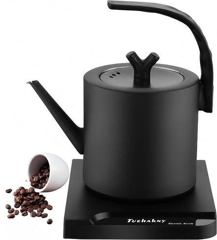 1l Electric Kettle 1000w, Quick Heat-Up In 3 Min, Black Stainless Steel Kettle With Star Design (Bpa-Free), Automatic Shut-Off, Compact For Office/Travel/Kitchen in Saudi Arabia