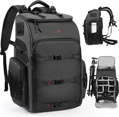 Camera Backpack Professional Bag 40L DSLR/SLR Mirrorless Camera Birds Lens Case Photography Water-Resistant Cover Hardshell with Holder Tripod Holder 16" Laptop Black in Saudi Arabia