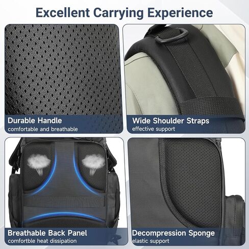 Camera Backpack Professional Bag 40L DSLR/SLR Mirrorless Camera Birds Lens Case Photography Water-Resistant Cover Hardshell with Holder Tripod Holder 16" Laptop Black in Saudi Arabia