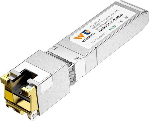 𝟭𝟬𝗚𝗕𝗮𝘀𝗲-𝗧 𝗦𝗙𝗣+ 𝘁𝗼 𝗥𝗝-𝟰𝟱 𝗧𝗿𝗮𝗻𝘀𝗰𝗲𝗶𝘃𝗲𝗿 ، 10GBE SFP+ COPPER ETHERNET CAT6A ، تصل إلى 30 مترًا ، لسيسكو SFP-10G-T-S ، Fortinet ، TP-Link والمزيد | 2 عبوة in Kuwait