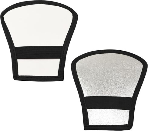 2PCS Double Sided Flash Reflector Diffuser White Silver Dual Color Elastic Strap Photography Lighting Adjustment Accessory Universal 7.87 x 7.28 x 4.33 Inches for Outdoor Photography in Saudi Arabia