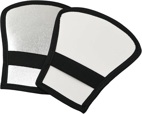 2PCS Double Sided Flash Reflector Diffuser White Silver Dual Color Elastic Strap Photography Lighting Adjustment Accessory Universal 7.87 x 7.28 x 4.33 Inches for Outdoor Photography in Saudi Arabia