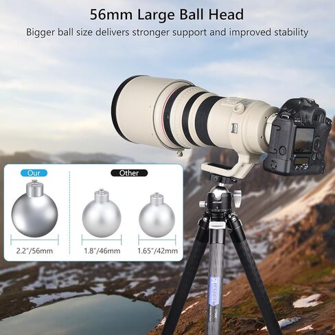 ARTCISE 56mm Low Profile Tripod Ball Head with Fast Lever Release Clamp Heavy Duty CNC Aluminum 360° Panorama Tripod Head Arca-Swiss Quick Release Plate for DSLR Camera Max Loading 88lbs/40kg in Saudi Arabia