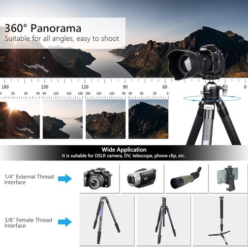 ARTCISE 56mm Low Profile Tripod Ball Head with Fast Lever Release Clamp Heavy Duty CNC Aluminum 360° Panorama Tripod Head Arca-Swiss Quick Release Plate for DSLR Camera Max Loading 88lbs/40kg in Saudi Arabia