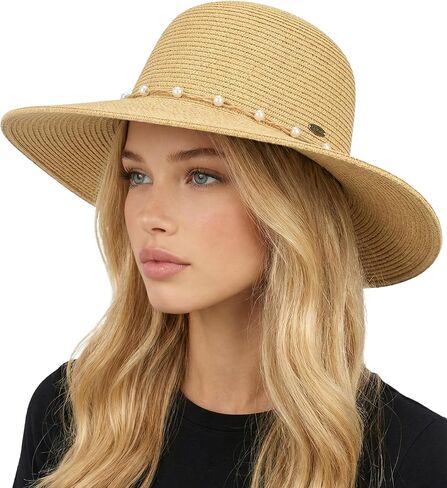 Funky Junque Wide Brim Panama Sun Hat Packable Straw Hat for Beach, Summer & Vacation UPF 50+ in Saudi Arabia
