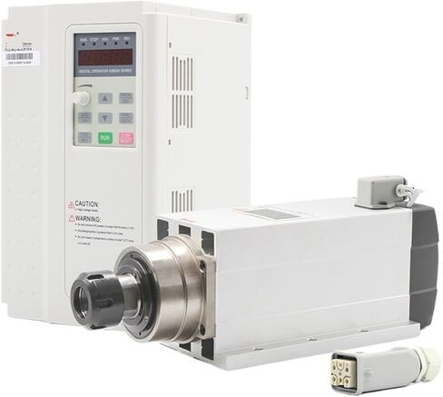 380v 220v 6.0KW ER32 air cooled spindle motor 300HZ 4 ceramic ball bearings with 7.5kw inverter frequency drive(380v) in Saudi Arabia
