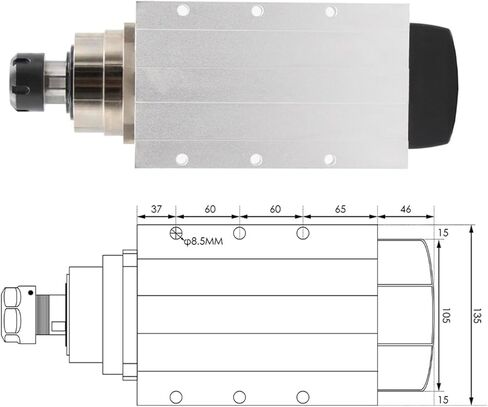 380v 220v 6.0KW ER32 air cooled spindle motor 300HZ 4 ceramic ball bearings with 7.5kw inverter frequency drive(380v) in Saudi Arabia