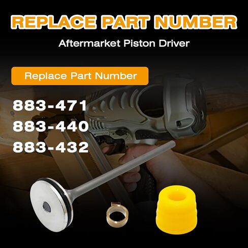 NR65AK Repair Kit 883-471 Aftermarket Piston Driver,883-440 Ribbon Spring,883-432 Piston Bumper Fit for Hitachi NR65AK NR65AK2 NR65AK(S) Nailers Parts in Saudi Arabia