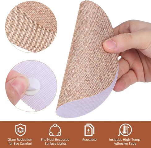 Anti-dazzling Fabric Lampshade Cover 16cm Diameter Light Diffuser for Ceiling Pendant Lamp, Eye Protection Soft Glow Shade, High Temperature Resistant 2pcs for Friendly Rooms in Saudi Arabia