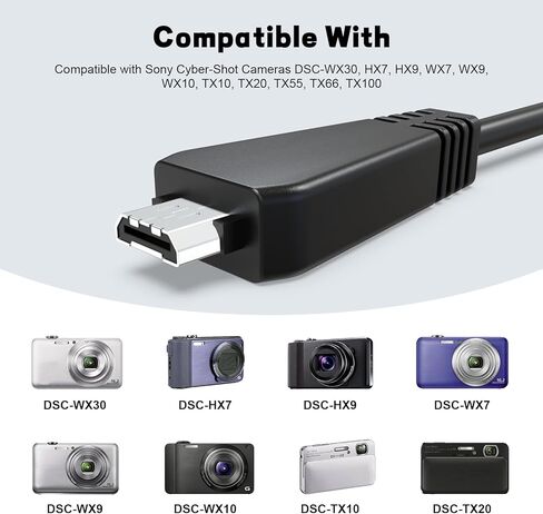 VMCMD3 Camera Cord USB Data & Charging Cable – Replacement for Sony Cyber-Shot DSC-HX7V, HX9V, HX100V, TX10/20/55/66/100, WX7/9/10/30, W350/360/380/390/560/570/580, H70, T99/T110 Digital Cameras-4.9FT in Saudi Arabia