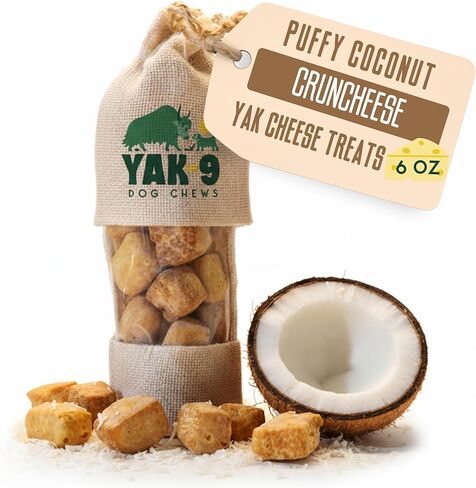 Yak9 Cruncheese Dog Treats, Crunchy High Protein, Low Fat Dog Treats with Yak Cheese, Natural Ingredients, Rawhide Free, Dog Treats for All Breeds, Dog Training Treats, Non GMO, Honey, 6 Oz, 30 PCS in Saudi Arabia