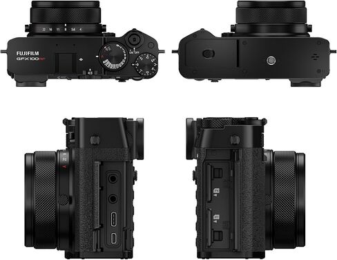 كاميرا FUJIFILM GFX100RF 102MP كبيرة الحجم بدون مرآة، نمط محدد المدى المدمج القوي، فيديو 4K/30p، تركيز تلقائي AI، عدسة F4 35 مم، مرشح ND مدمج، حزمة محاكاة فيلم 20 (أسود) in Saudi Arabia