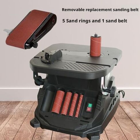Vertical Oscillating Spindle Sander, 2 in 1 Woodworking Machine with 5 Sanding Sleeves, for Curves Contours Detailed Workpieces in Saudi Arabia