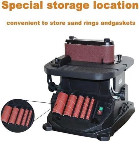 Vertical Oscillating Spindle Sander, 2 in 1 Woodworking Machine with 5 Sanding Sleeves, for Curves Contours Detailed Workpieces in Saudi Arabia