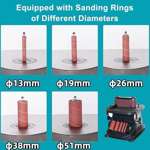Vertical Oscillating Spindle Sander, 2 in 1 Woodworking Machine with 5 Sanding Sleeves, for Curves Contours Detailed Workpieces in Saudi Arabia