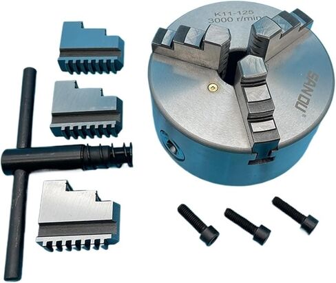 Lathe Chuck 125MM Big Bore 38MM 3 Jaw Self-Centering Chuck Manual Scroll Chuck Manual Type in Saudi Arabia